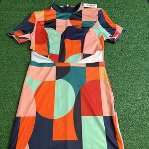 Chic Boutique‎ Rose CBR Stretch Open Sides Shirt Dress Multicolored Size XL NWT